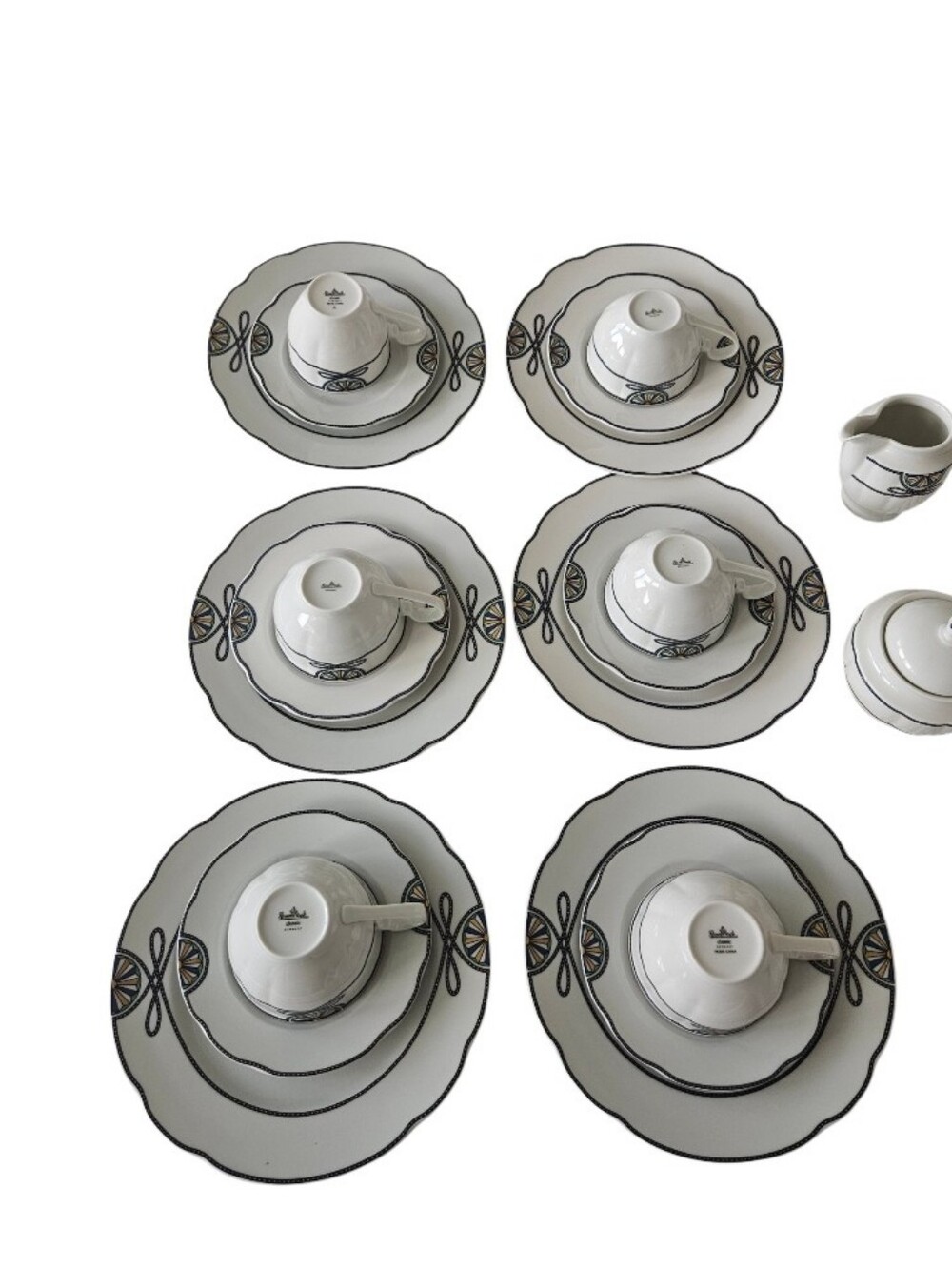 Rosenthal Grece Pearl China Society  Dinnerware Set Of 6 Saucers Creamer Sugar - Picture 6 of 11